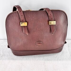 Dooney and Bourke Vintage Brown Leather Dome Tote Shoulder Bag  Zip Satchel